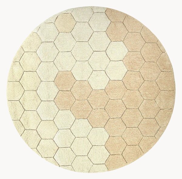 Tappeto rotondo lavabile in cotone per bambini Honeycomb