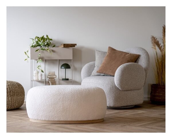 Sgabello bianco in tessuto bouclé Manhattan - House Nordic