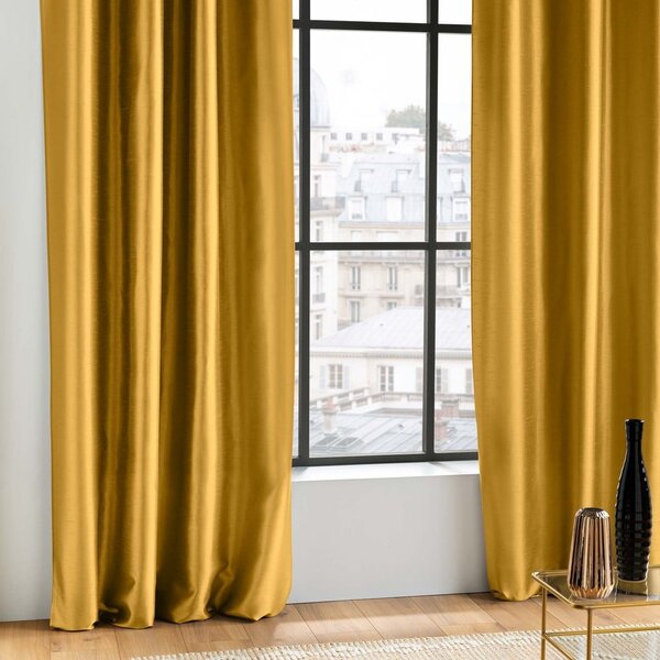 Tenda gialla in microsatinato 140x240 cm Shana – douceur d'intérieur