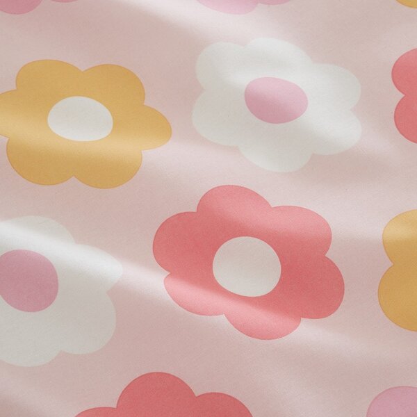 Lenzuolo con angoli per bambini rosa per letto matrimoniale 135x190 cm Retro Daisy – Catherine Lansfield