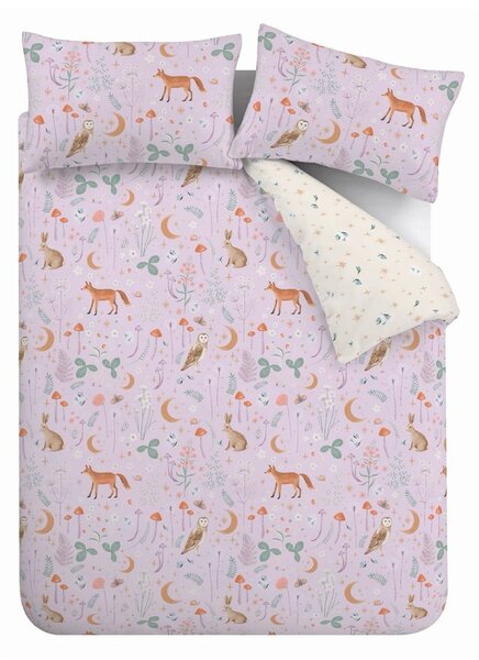 Set copripiumino e federa lavanda per letto matrimoniale 200x200 cm Enchanted Twilight Animals – Catherine Lansfield