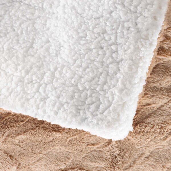 Coperta marrone chiaro in micropile 180x220 cm Foxy – douceur d'intérieur