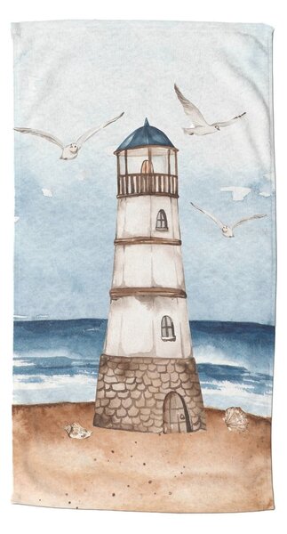 Telo mare blu/marrone in velluto 100x180 cm Berlin – Good Morning