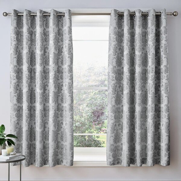 Tende in set grigie in tessuto damascato 2 pz 168x183 cm Damask Jacquard – Catherine Lansfield