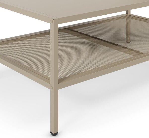 Tavolino da salotto color crema in metallo 60x100 cm Fayna – Marckeric