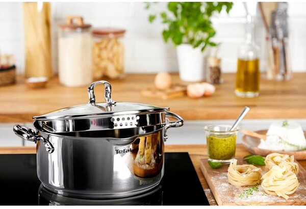 Pentola in acciaio inox con coperchio per induzione 5 l Duetto+ - Tefal
