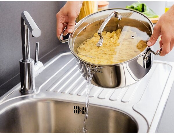 Pentola in acciaio inox con coperchio per induzione 5 l Duetto+ - Tefal