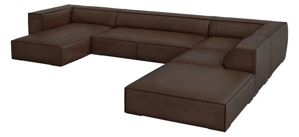 Divano angolare in pelle marrone scuro (angolo destro) Madame - Windsor & Co Sofas