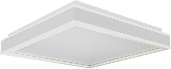 Plafoniera LED, metallo, bianco, quadrata, L 40 cm