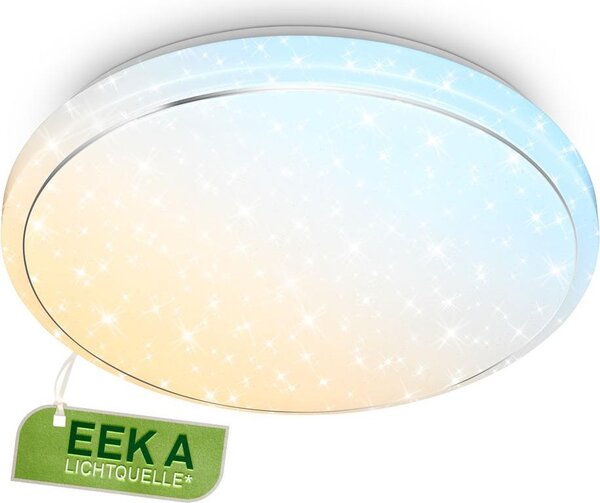 Briloner Star A Lampada da soffitto a LED, CEE A sorgente luminosa*, dimmerabile, telecomando, controllo della temperatura di colore CCT, bianco, Ø48 x 8 cm