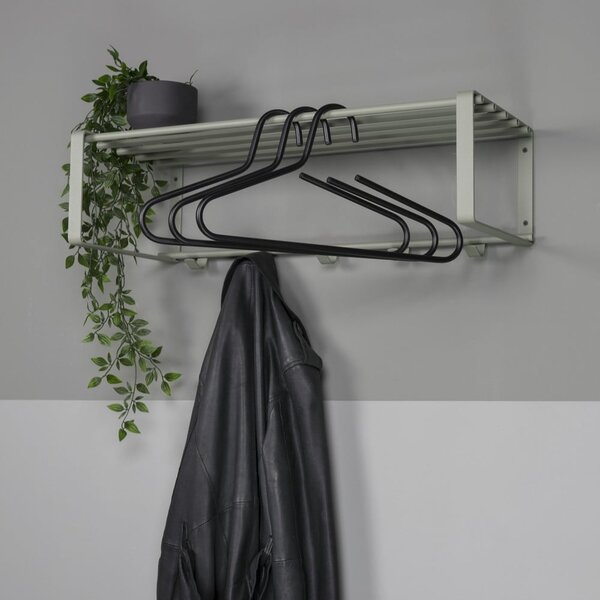 Attaccapanni da parete verde polveroso in metallo con scaffale 70 cm Rex – Spinder Design