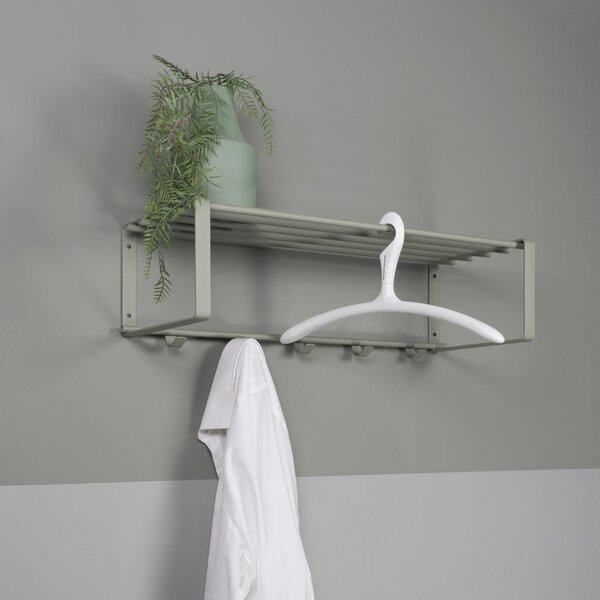 Attaccapanni da parete verde polveroso in metallo con scaffale 70 cm Rex – Spinder Design
