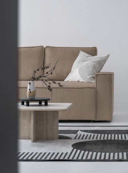 Divano letto angolare in velluto a coste beige Brave Dave - Miuform