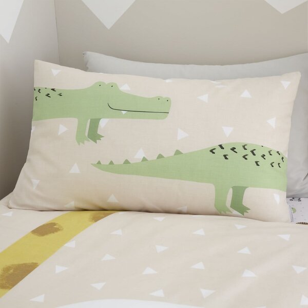 Set copripiumino e federa da bambini marrone chiaro per letto singolo 135x200 cm Roarsome Animals – Catherine Lansfield