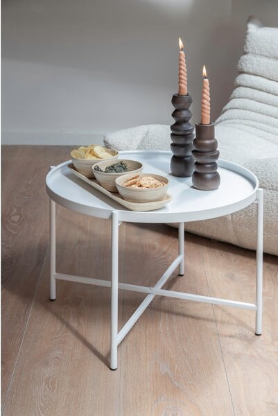 Tavolino da salotto rotondo bianco in metallo ø 50 cm Meseta – Leitmotiv