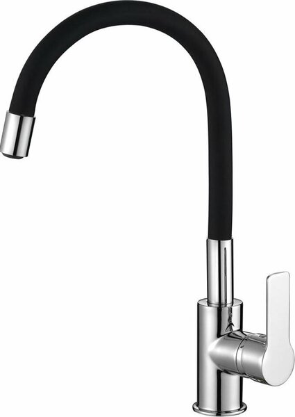 Miscelatore da cucina LORE con bocca flessibile, nero/cromo