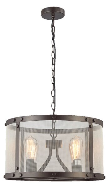 Lampada a sospensione IOWA 4xE27/40W D495 marrone/argento L: 49,5cm L: 49,5cm H: 150cm dimmerabile