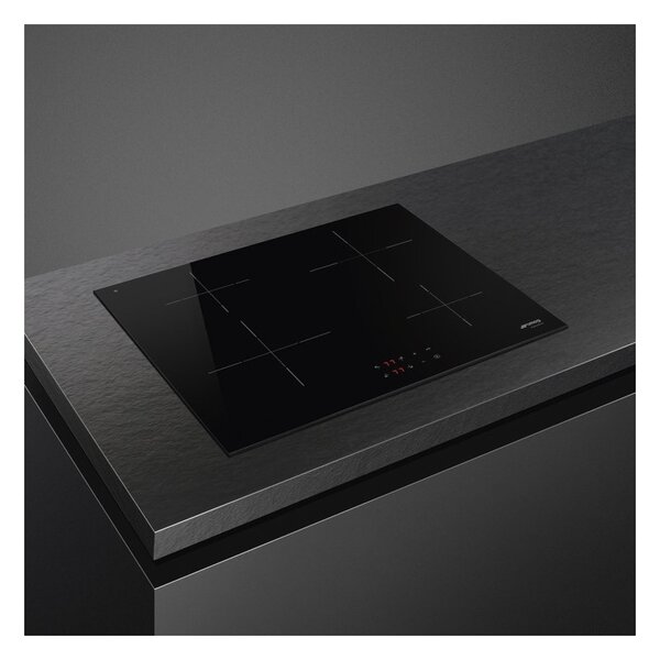 Smeg SI2641D Black Piano Cottura Induzione Semifilo 4 Zone Foro Incasso 56x48cm