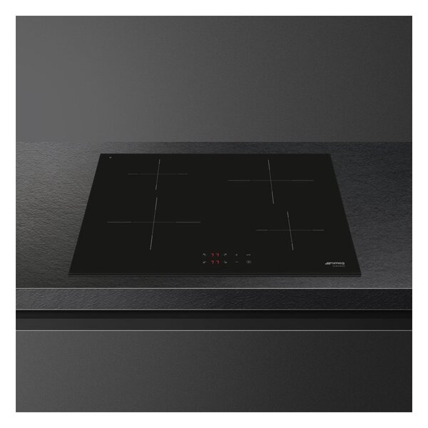 Smeg SI2641D Black Piano Cottura Induzione Semifilo 4 Zone Foro Incasso 56x48cm
