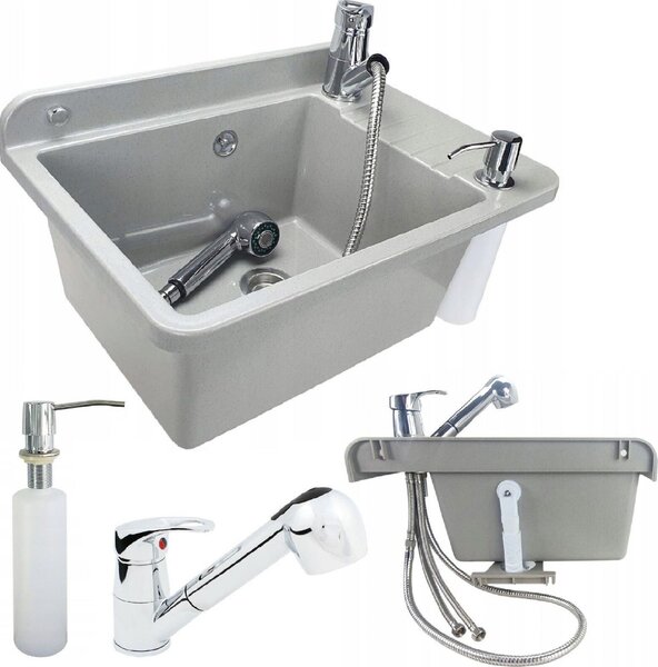 Lavabo Lavello con rubinetto Distributore di sapone Lavabo da esterno 10914
