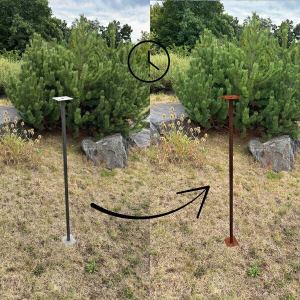 CORGARDEN Supporto per mangiatoie per uccelli 120 cm, corten CORGARDEN 1042