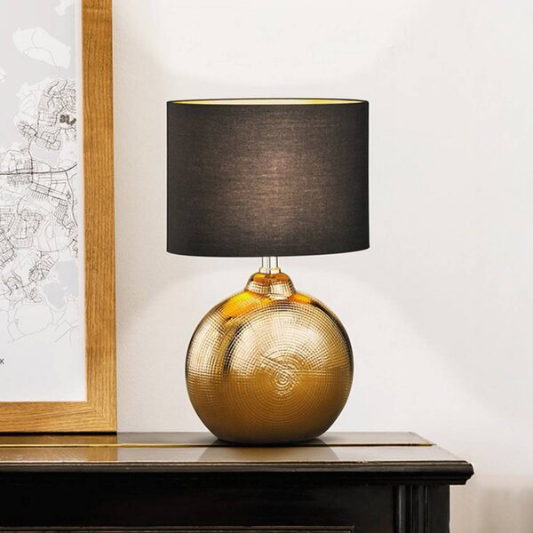 FISCHER & HONSEL Lampada da tavolo Foro, Bronzo / Ottone antico, Soggiorno / Sala da pranzo, Ceramica, Moderno, Lampada da tavolo