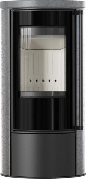 KRATKI ERIK, stufa in Vetroceramica grigia satinata, diametro 150, potenza 5,5 kW, con rivestimento in Vetroceramica