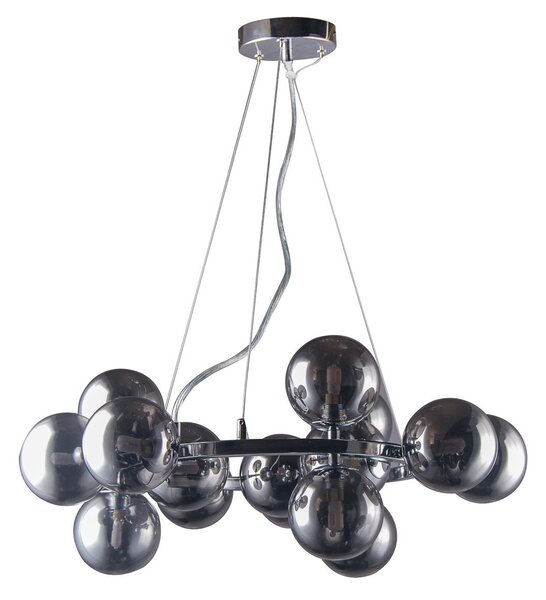 Lampadario Marbelio cromato fumé 15xG9x28W vetro, dimensioni: 120x58x58 cm, IP20, Italux