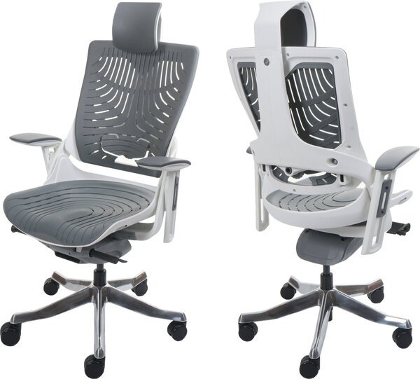 Sedia da ufficio MERRYFAIR Wau 2b, sedia da scrivania girevole, scocca rigida, ergonomica ~ grigio