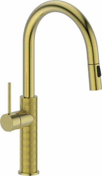 Miscelatore da cucina FLAWO con doccetta estraibile, oro opaco
