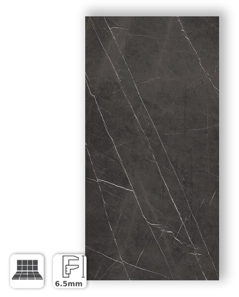 KERLITE PIETRA GREY TOUCH VANITY 60X120 - GRES SOTTILE EFFETTO MARMO GRIGIO OPACO