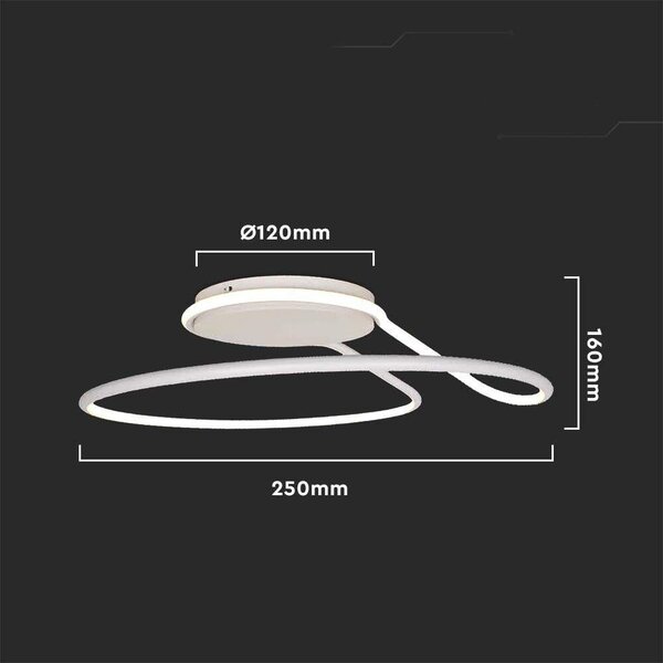 Lampada da soffitto a LED VT-6129 24W 4000K 2560lm, metallo bianco, dimensioni: 16x16x25 cm, IP20, V-TAC