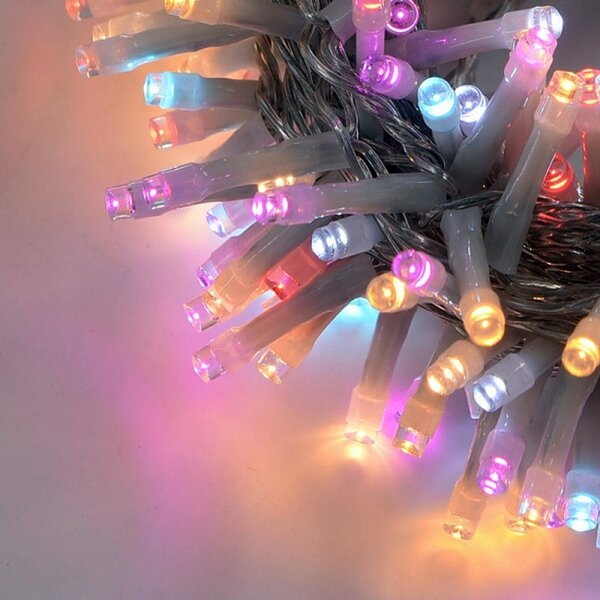 Catena di luci 26 metri da 864 Led Multicolore con cavo trasparente Wisdom