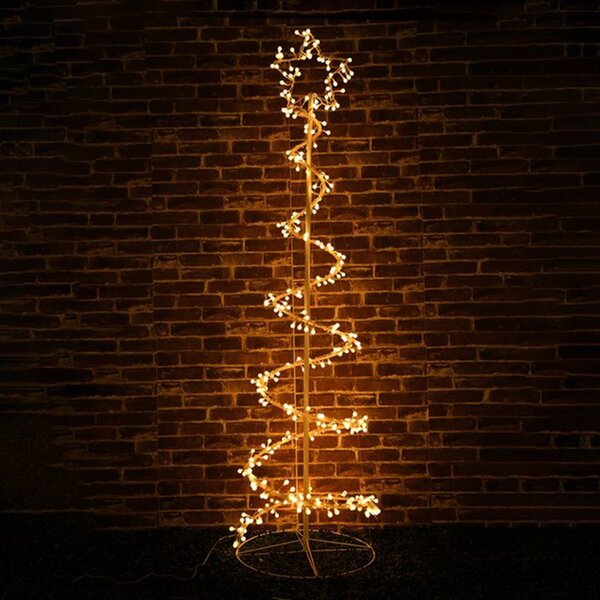 Albero luminoso a spirale da 350 Led altezza 180cm Bianco Caldo Wisdom