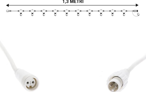 Multiconnettore discesa verticale 10 uscite da 1,3 metri per catena di luci MaxiLed Reflex da esterno Wisdom