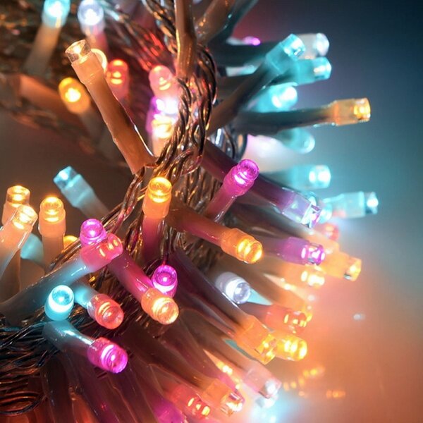 Catena di luci 26 metri da 864 Led Multicolore con cavo trasparente Wisdom