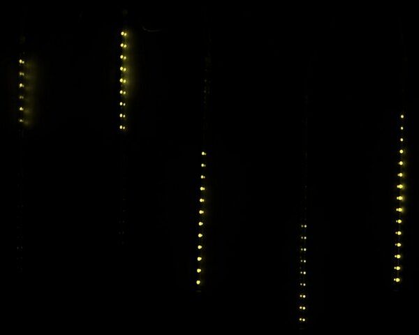 Pioggia di meteore luminose da 360 Led da esterno IP44 Bianco Caldo con pannello solare Wisdom