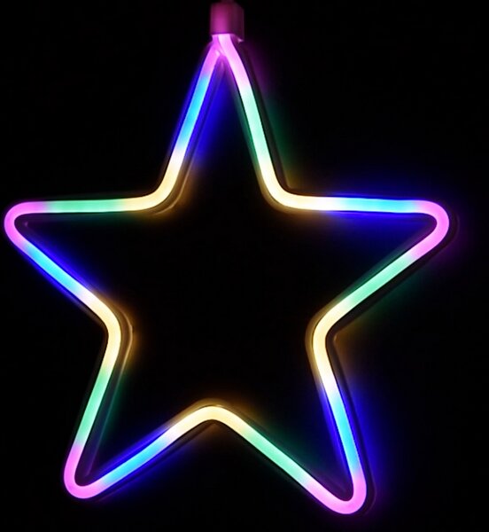 Tenda luminosa con Stelle neon 3 metri Led Multicolore stalattiti altezza 100cm per interno Wisdom