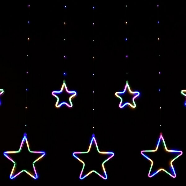 Tenda luminosa con Stelle neon 3 metri Led Multicolore stalattiti altezza 100cm per interno Wisdom