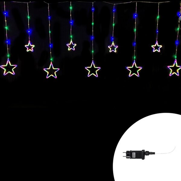 Tenda luminosa con Stelle neon 3 metri Led Multicolore stalattiti altezza 100cm per interno Wisdom