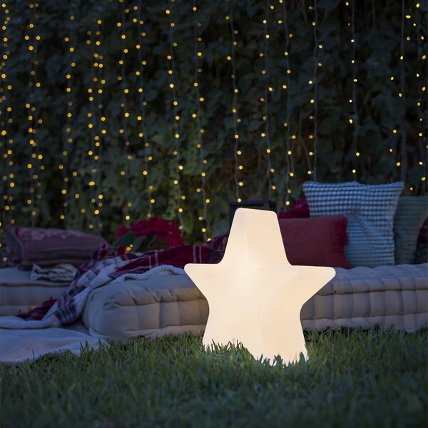 Lampada da terra natalizia bianca 45 cm con LED RGBW solare ricaricabile - Nova