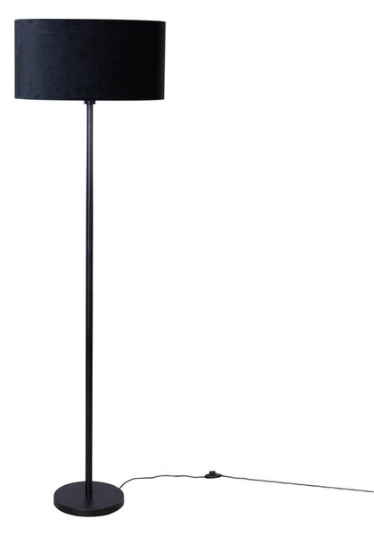 Lampada da Terra Nera con Paralume in Velluto Oval 50cm - Simplo