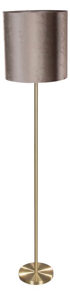 Lampada da terra ottone con paralume in velluto color talpa 50cm - Simplo