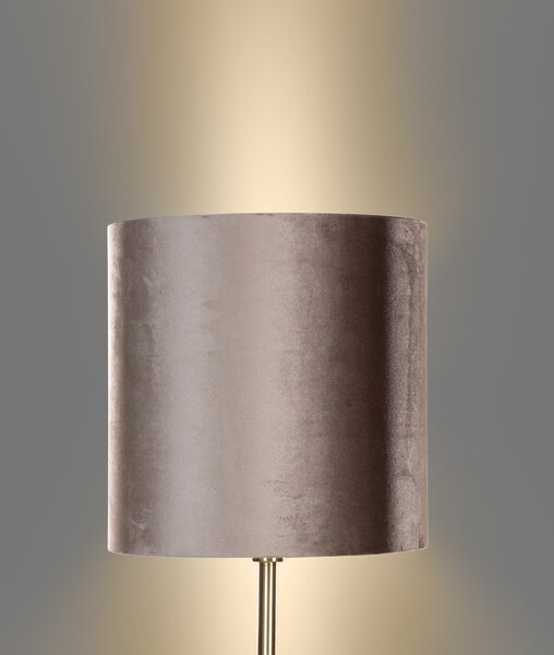 Lampada da terra ottone con paralume in velluto color talpa 50cm - Simplo