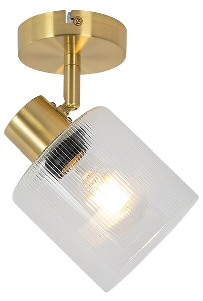 Faretto da soffitto Art Déco oro con vetro regolabile - Laura