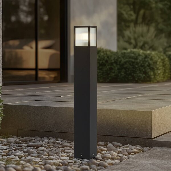 Lucande lampione Klemens, 90 cm, nero, metallo, IP54
