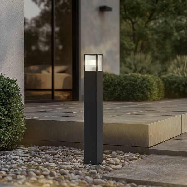 Lucande lampione Klemens, 90 cm, nero, metallo, IP54