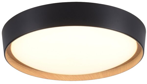 Plafoniera LED, dimmerabile, nera, D 40 cm