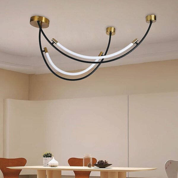 Plafoniere di design - IP20 - corpo nero+ottone - 20 watt - 2500 lumen - 4000K