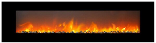 Casa Padrino Luxury LED Electric Fireplace Black 183 x 14 x H. 46,5 cm - Caminetto moderno a parete con touchscreen e telecomando
